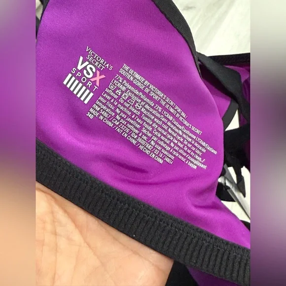 Victoria's Secret Purple and Green Sports Bra for Active Comfort Size 34D NWT - Picture 5 of 8